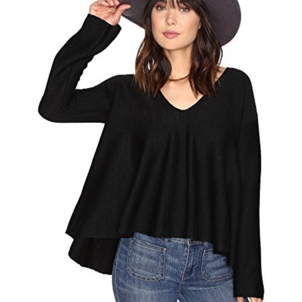 Free People Bell Sleeve Black Sweater Small - Never been worn